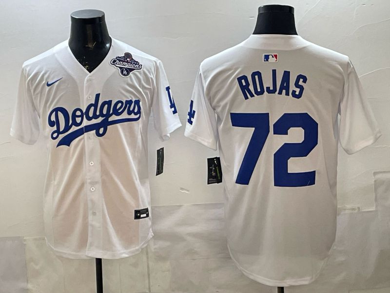 Men 2025 Los Angeles Dodgers #72 Rojas White Game Nike MLB Jersey style 0012